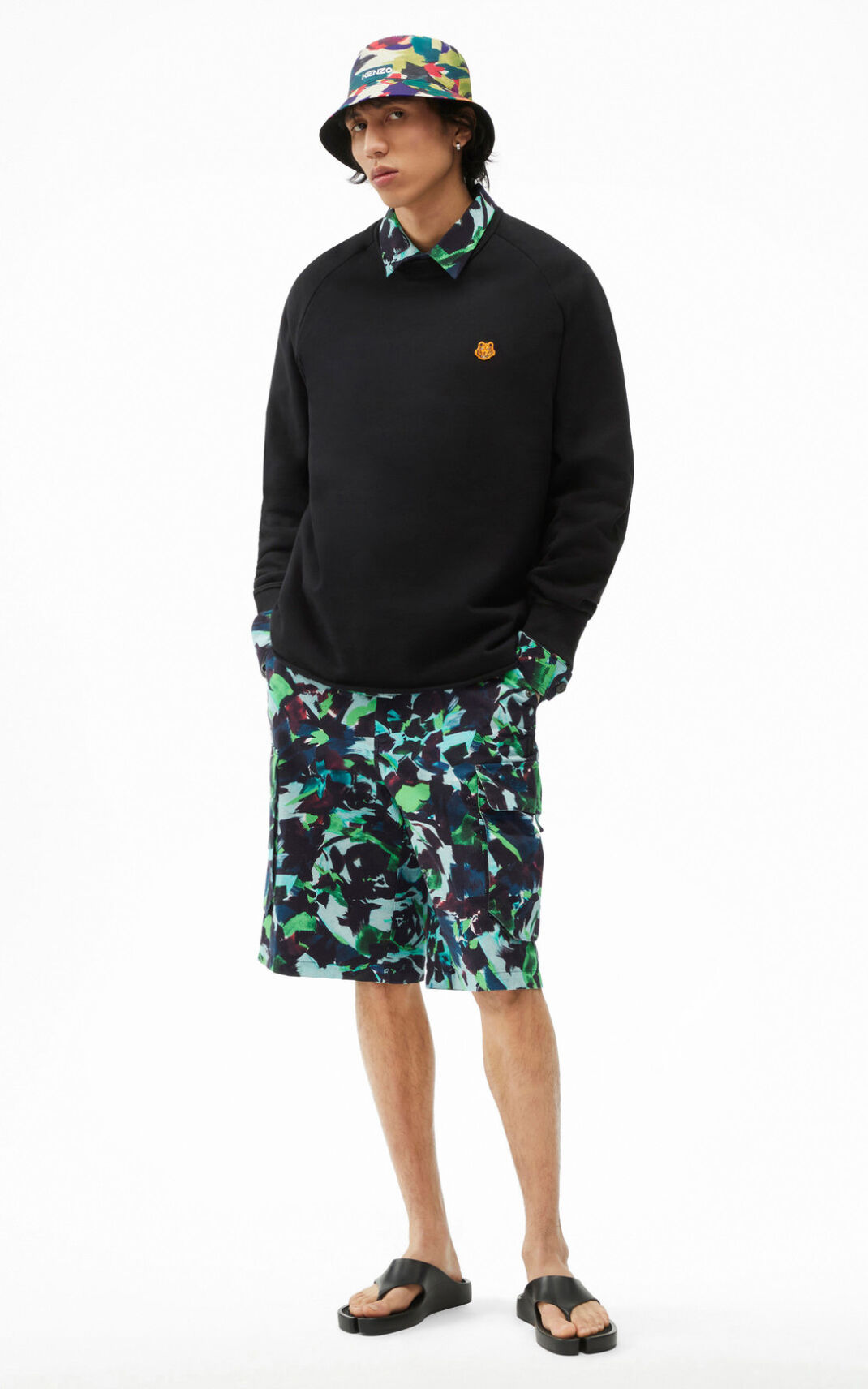 Kenzo Tiger Crest oversized Sudadera Hombre Negras | 4501793-RK